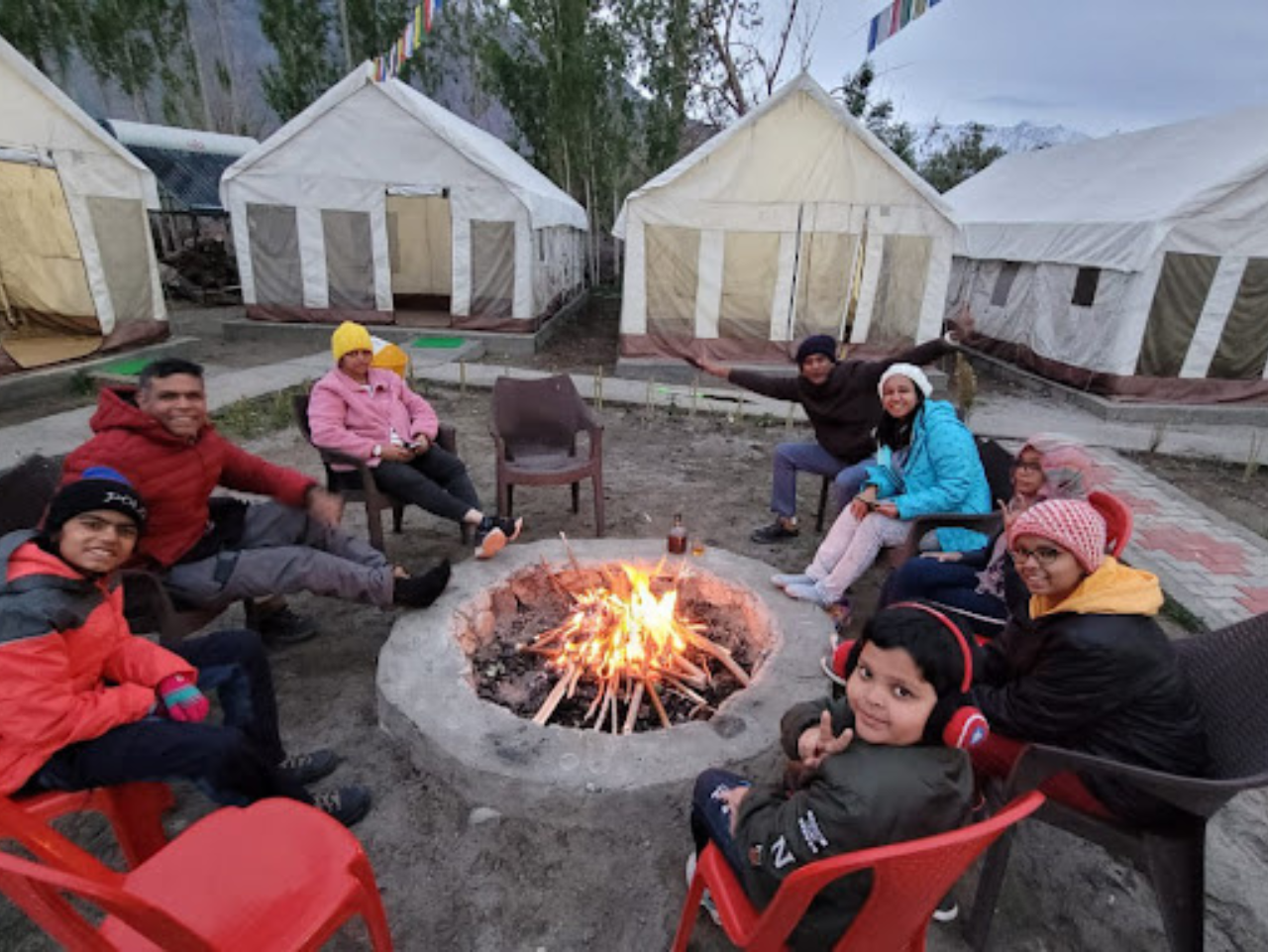 Camp Laschen Nubra Valley Bonfire